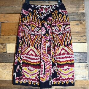 Ulla Johnson Women's Ember Cedar Hand Loomed Pleated Cotton Long Midi Skirt Sz 8